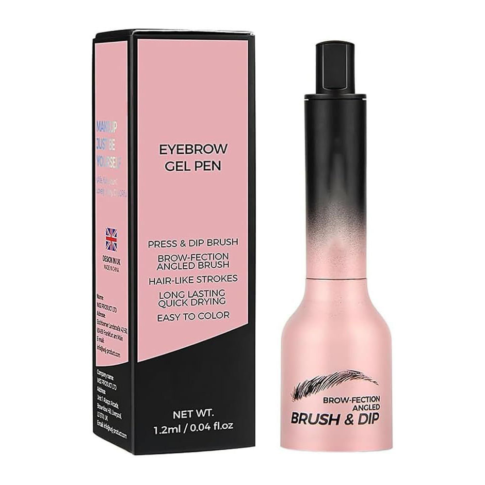 Eyebrow gel pen with brush tip, makeup product